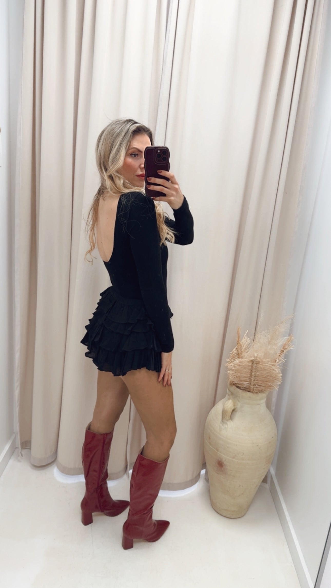 LAYERED FRILL SKORT (BLACK)