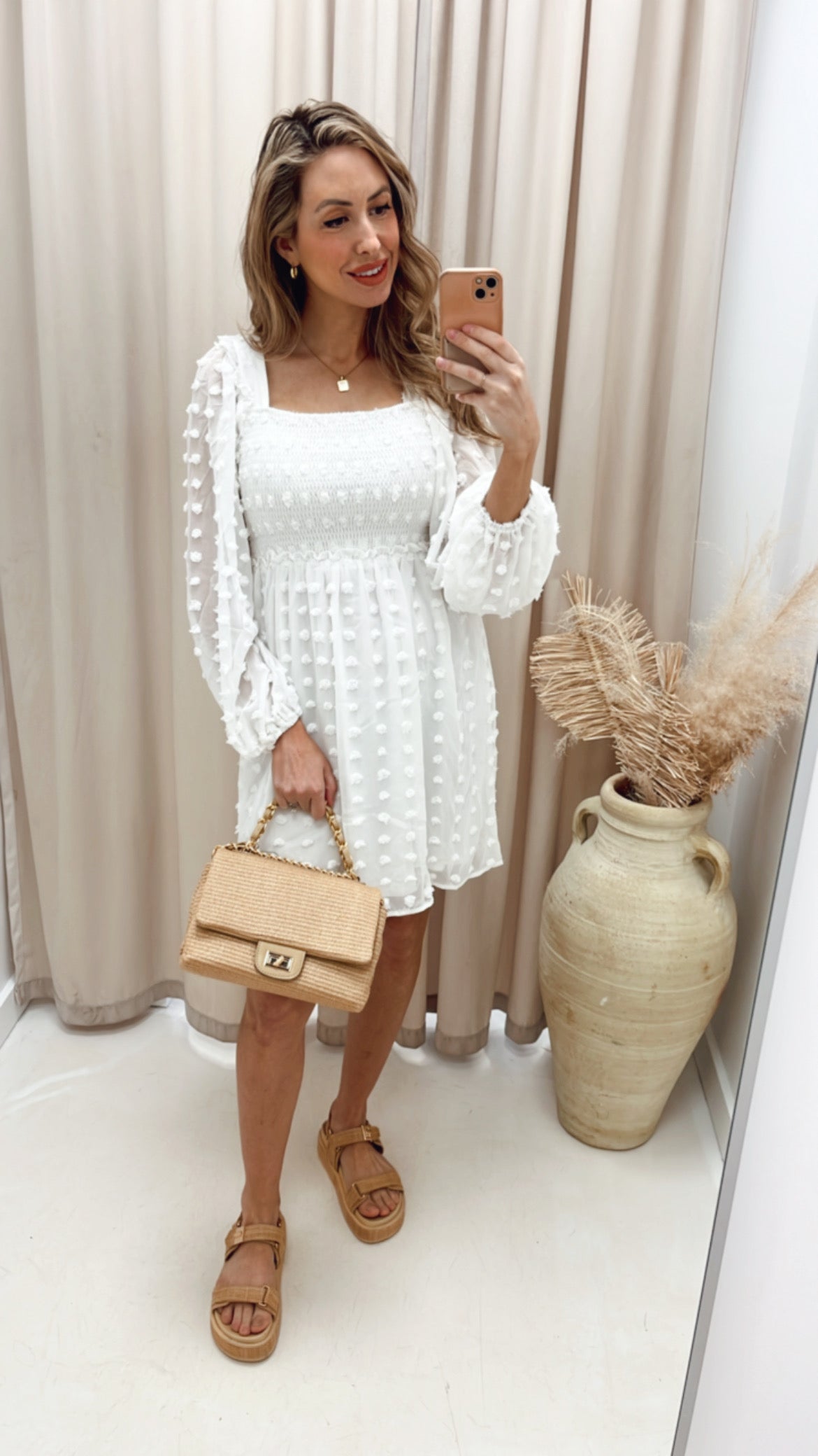 NEW DIOR BABYDOLL MINI DRESS (WHITE) | BEST SELLER | RESTOCK