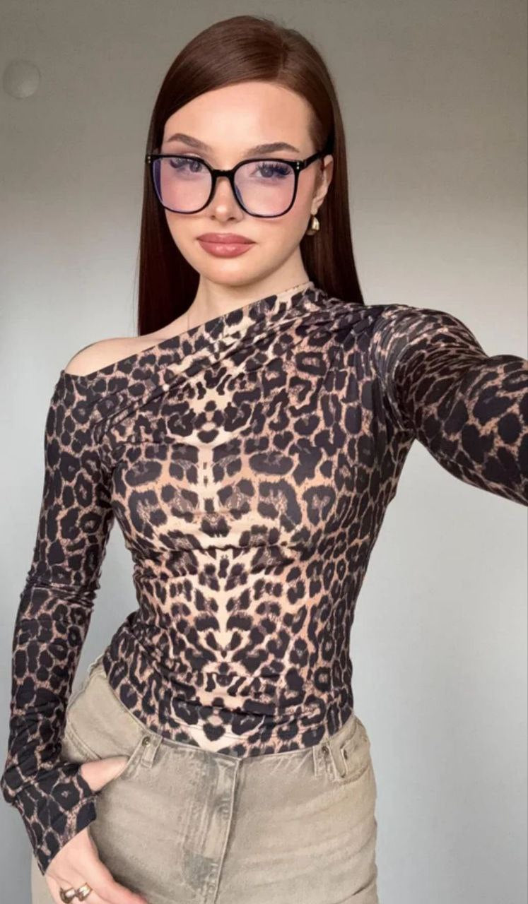 KATRINA LEOPARD LONG SLEEVE TOP