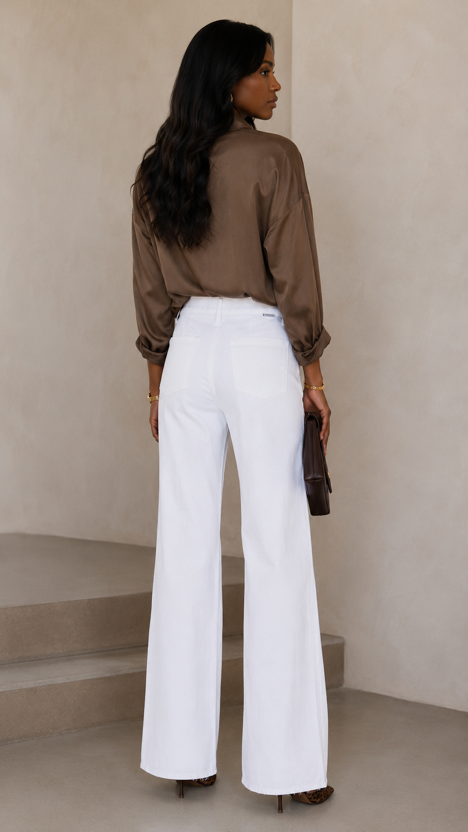 TUMMY CONTROL HIGH RISE PLEAT JEANS (WHITE)