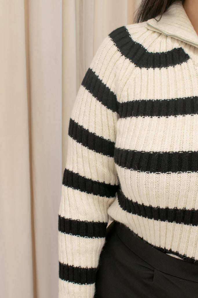 NEW ERIN QUARTER ZIP KNIT SWEATER (ONLY)