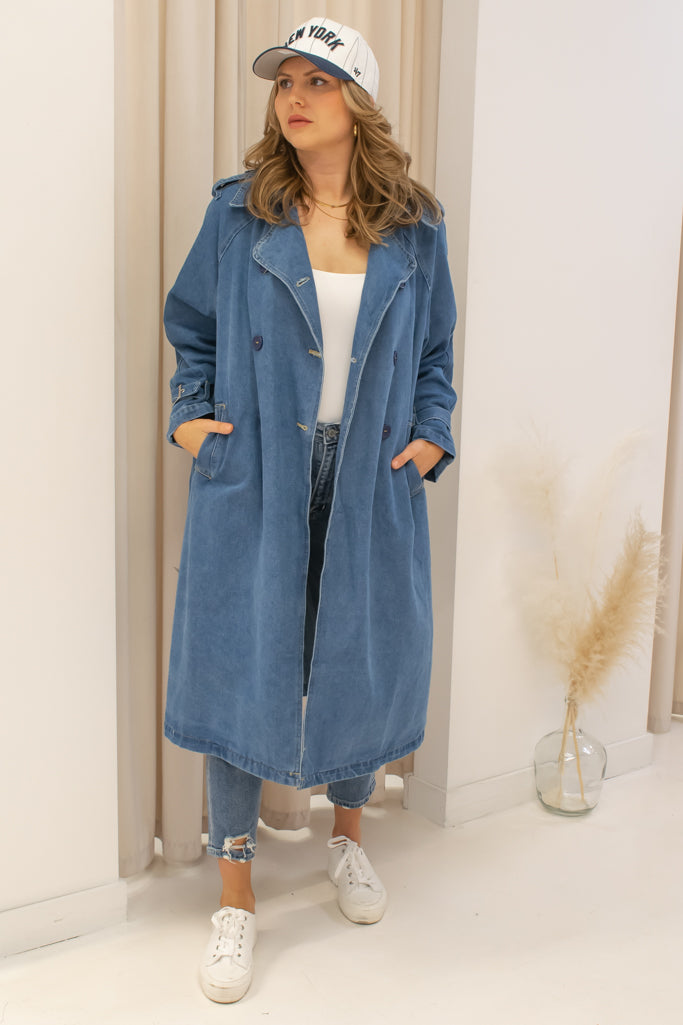 NEW HILARY DENIM TRENCH COAT