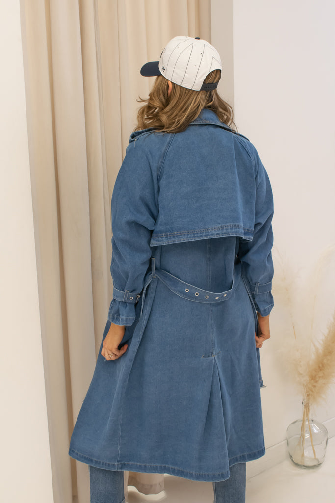 NEW HILARY DENIM TRENCH COAT