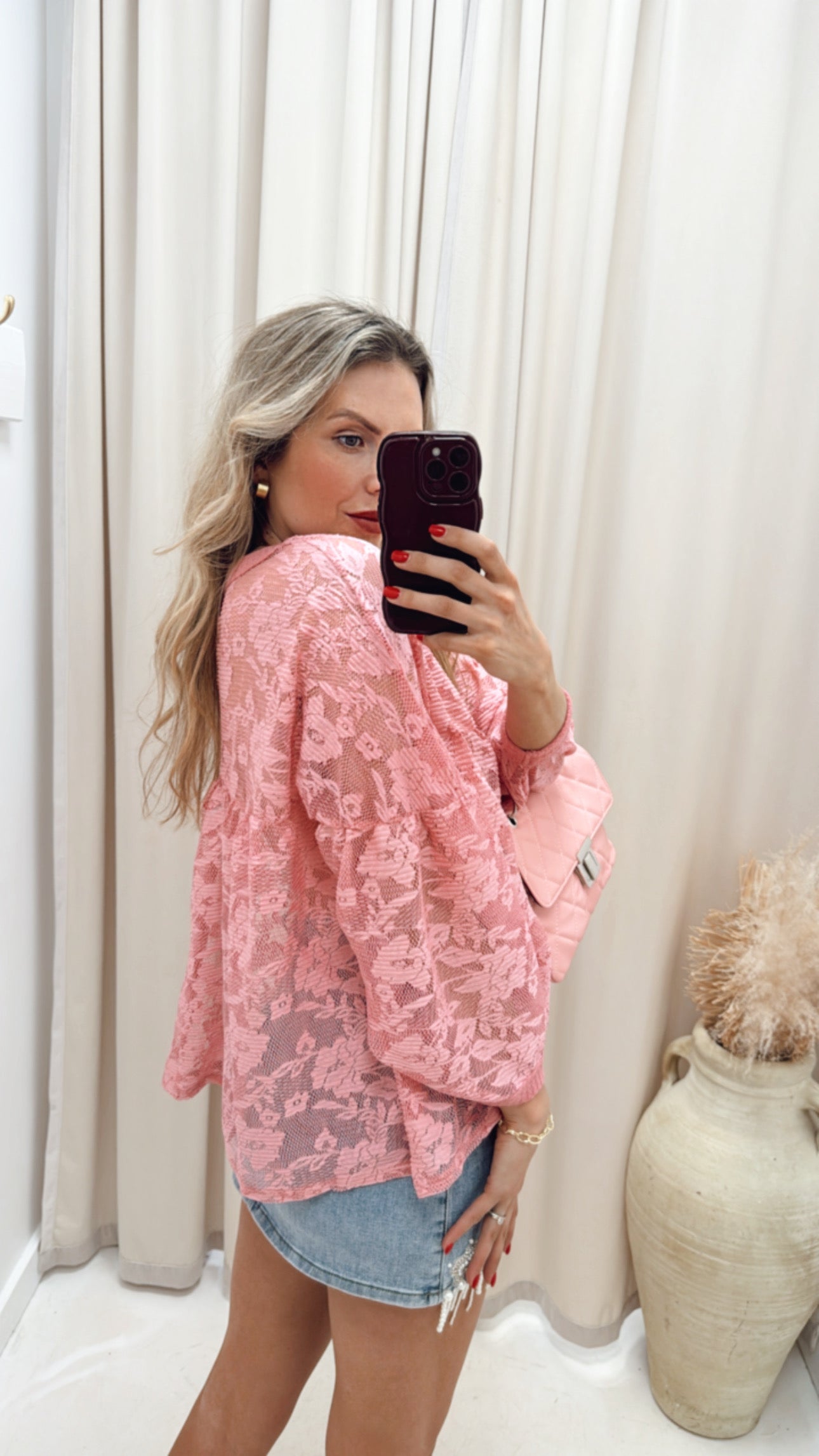 NEW ELLERIE LACE TOP (MAUVE PINK)