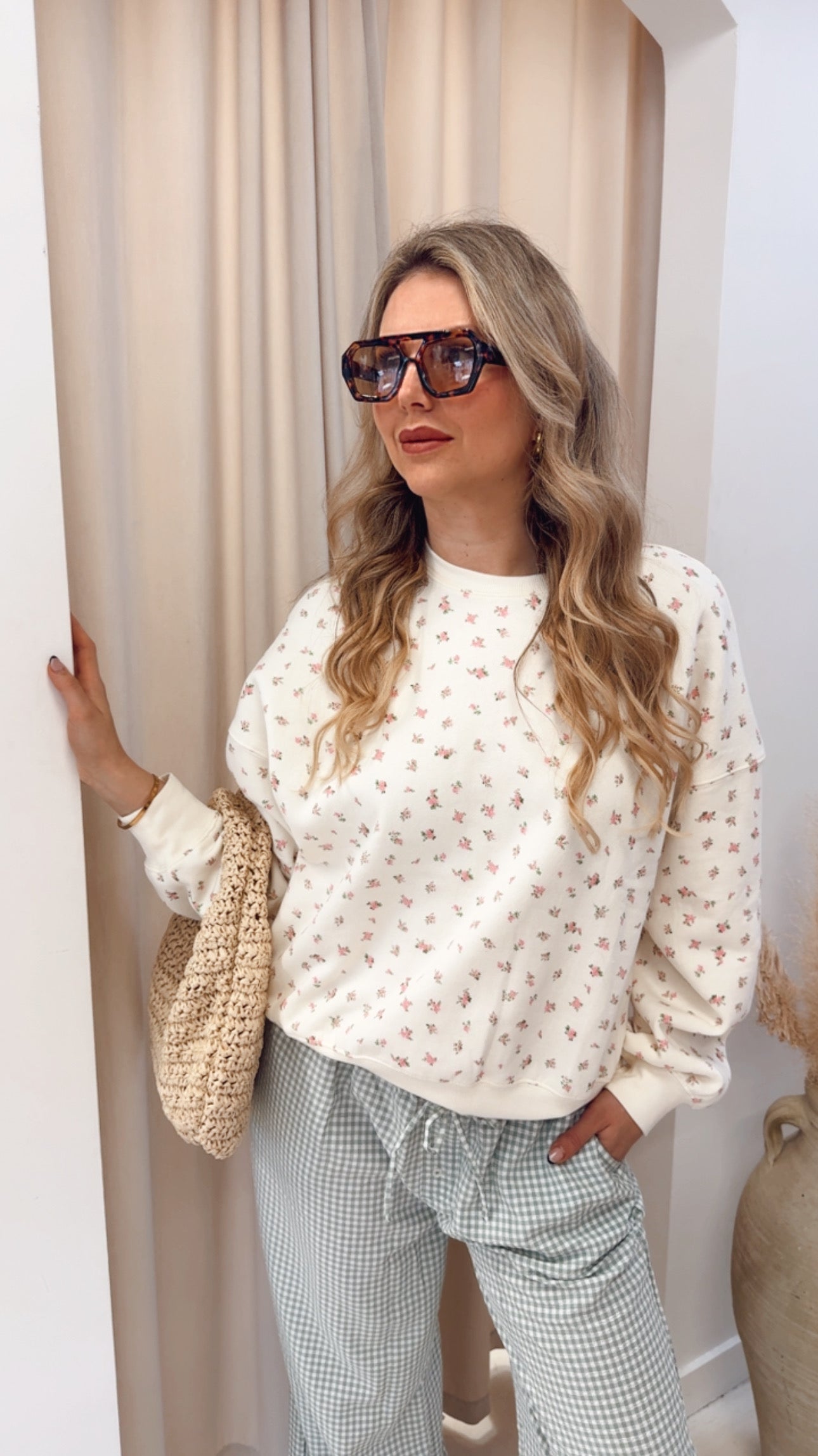 DITSY FLORAL SWEATSHIRT | PINK / IVORY