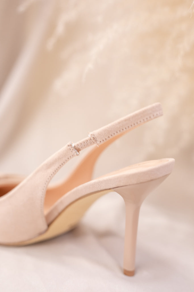 NEW POINTED BOW SLINGBACK HEEL (NUDE)