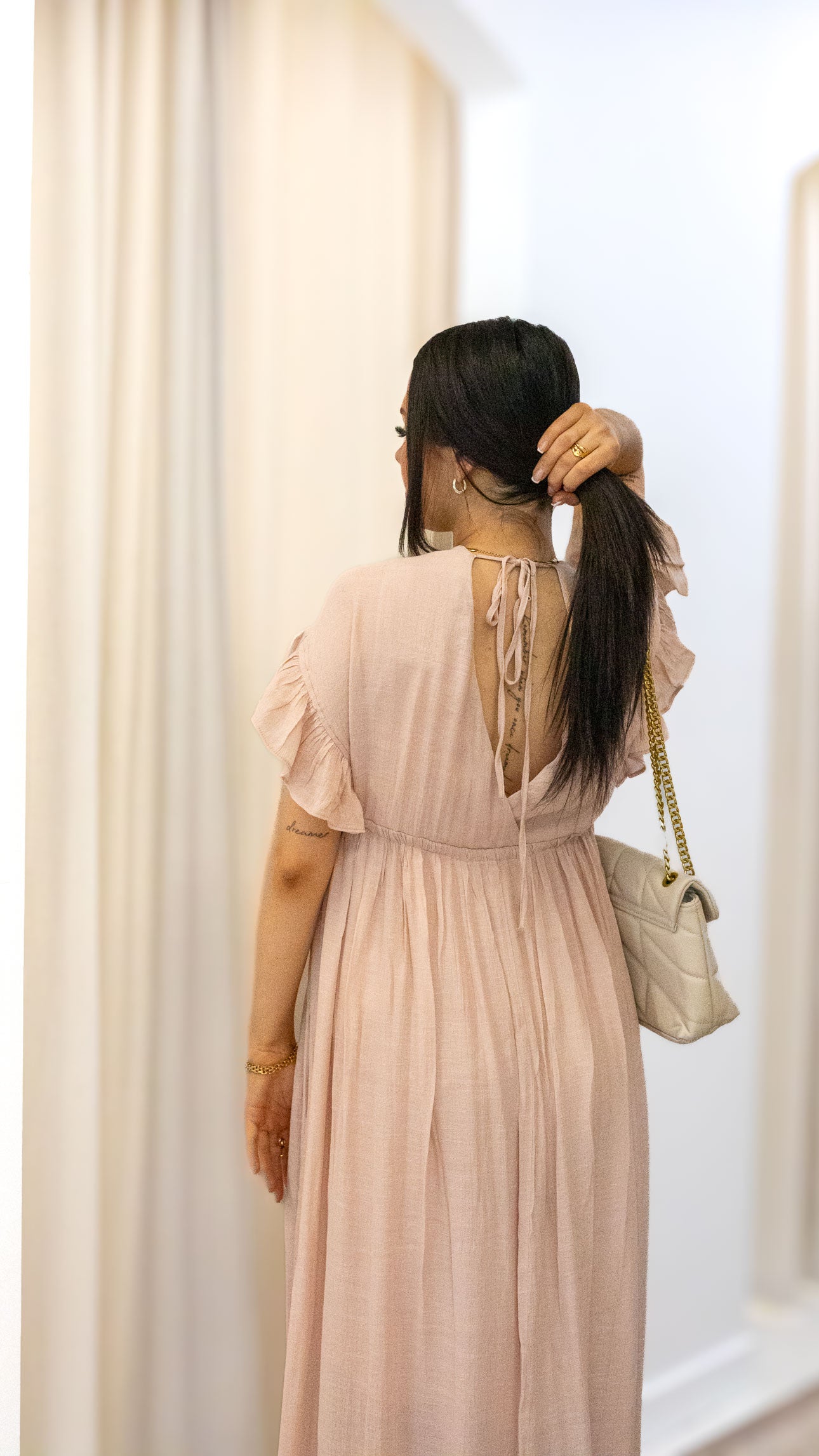 ROMANTIC BOHEMIAN FLOWY MAXI DRESS (BLUE & PINK)