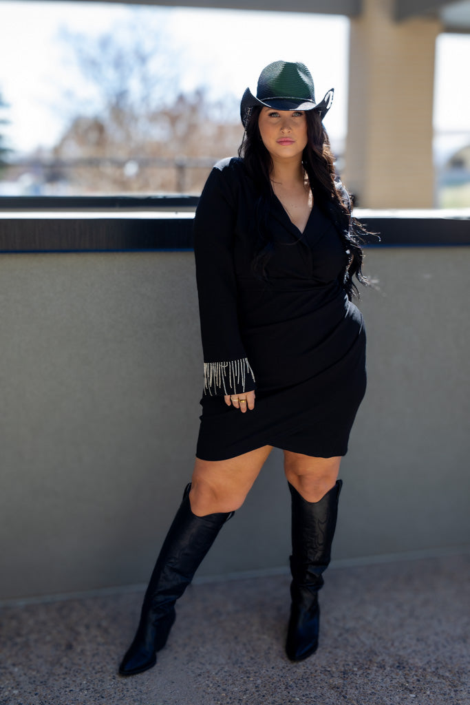 NEW MASON MINI FRINGE DRESS (CURVY)