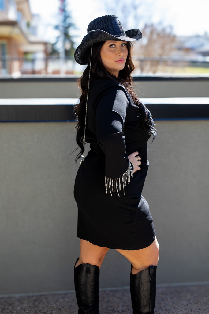 NEW MASON MINI FRINGE DRESS (CURVY)