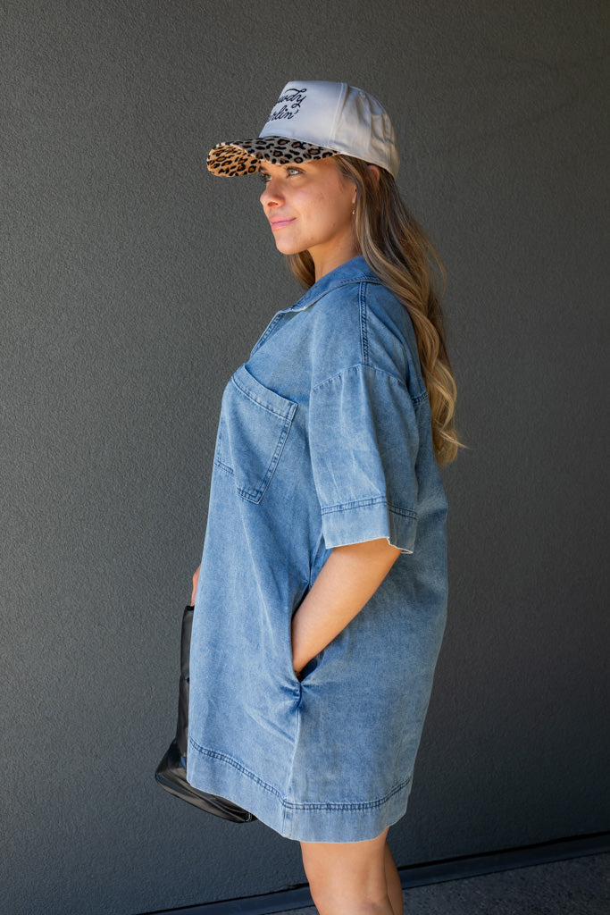 SOLEIL DENIM MINI DRESS