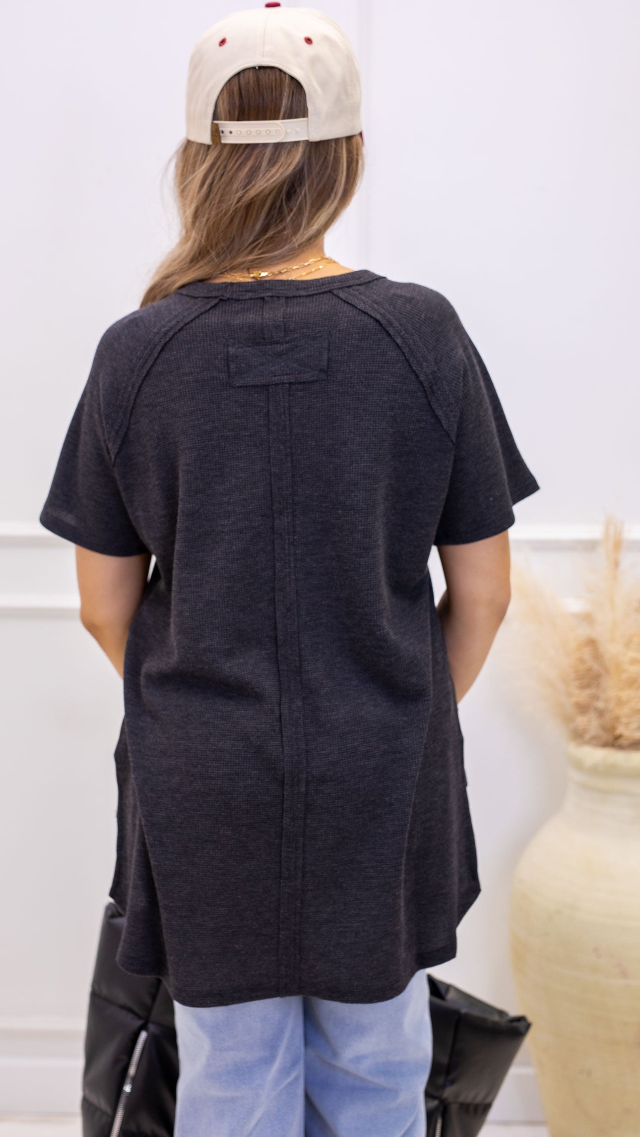 zenana knit charcoal t-shirt