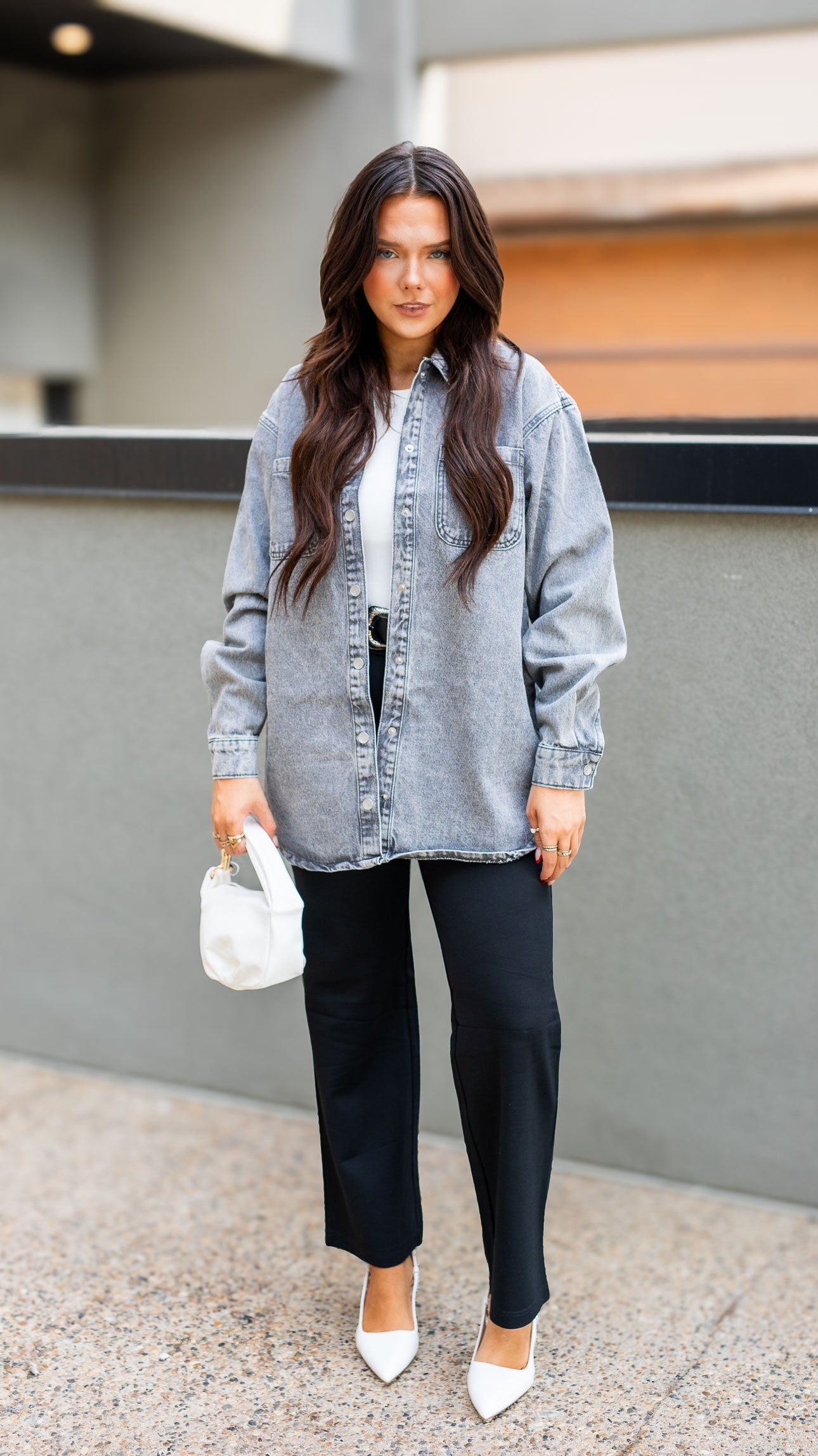 MALVA DENIM SHACKET COAT (GREY) | ONLY