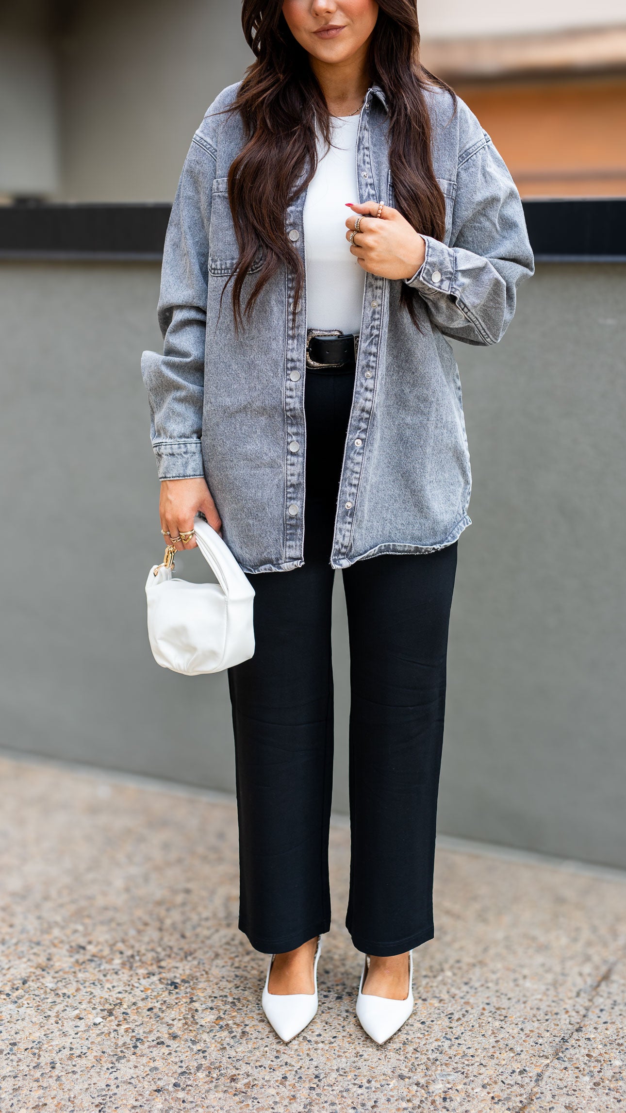 MALVA DENIM SHACKET COAT (GREY) | ONLY