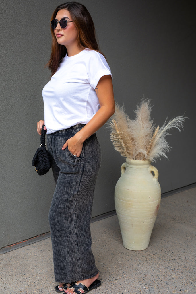 NEW CADENCE STRAIGHT LEG PANT (ASH BLACK) HOT RESTOCK