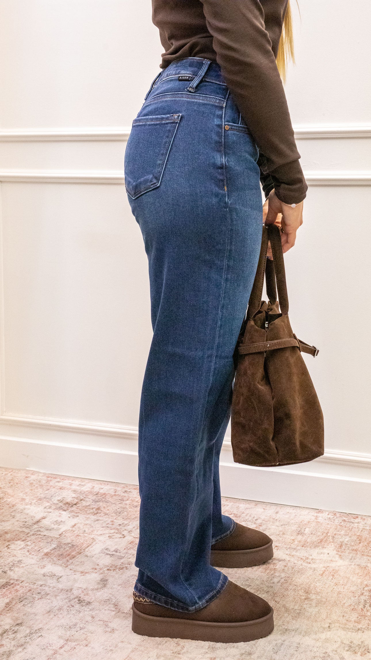 TONY WIDE LEG BAGGY DARK WASH JEAN (RISEN)