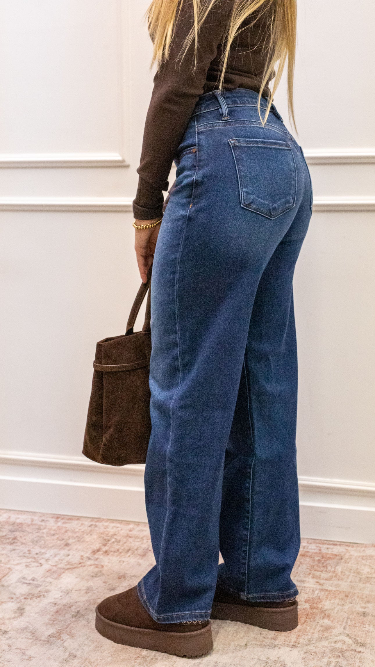 TONY WIDE LEG BAGGY DARK WASH JEAN (RISEN)