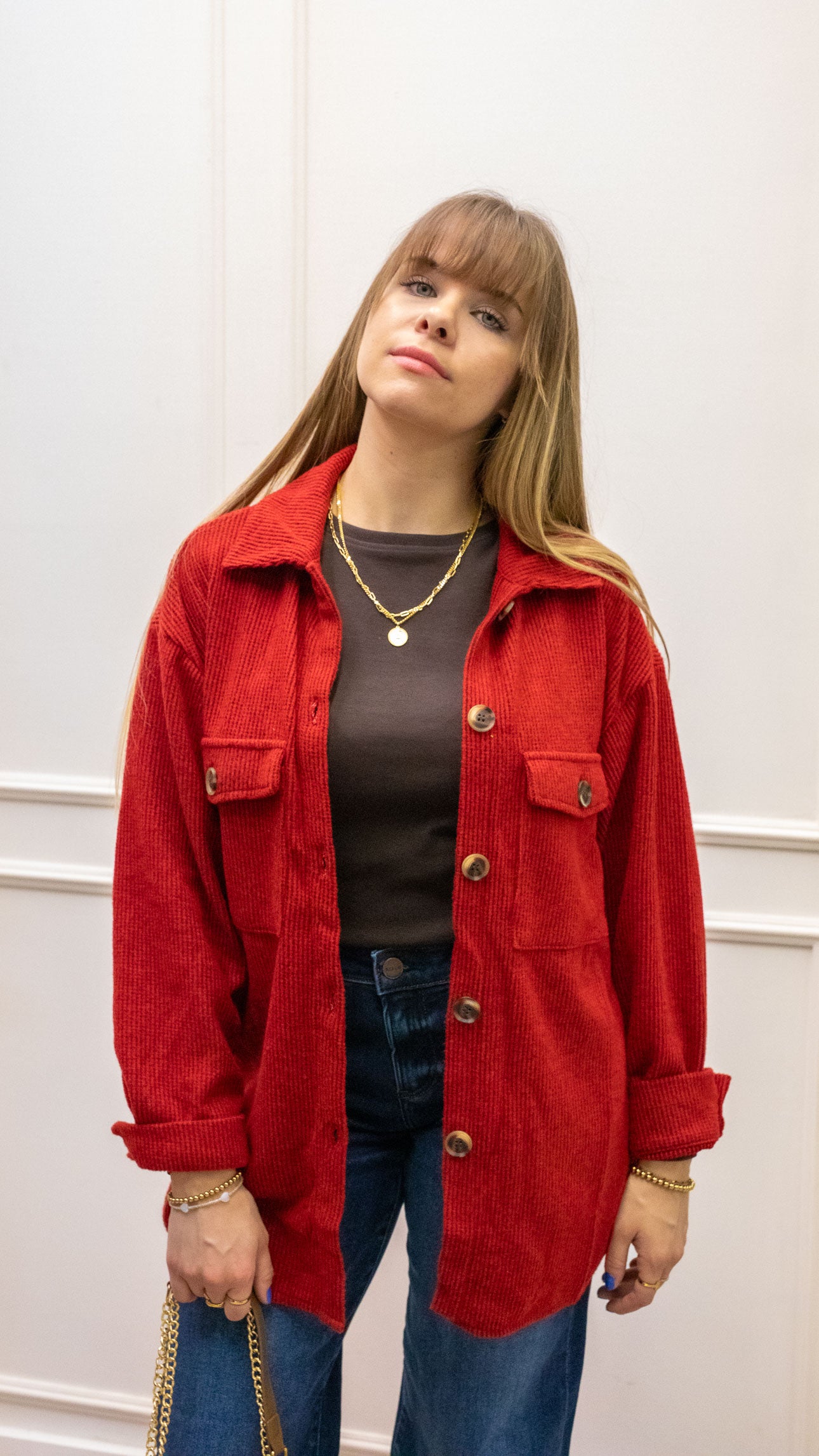 ROSIE RIBBED SHACKET | RED (BEST SELLER)