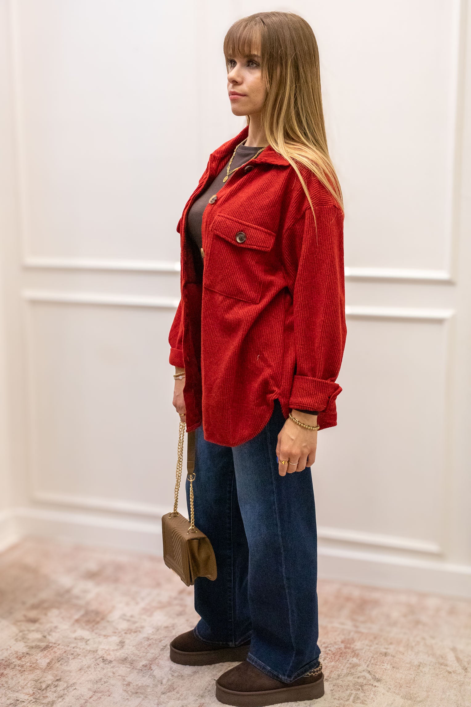 ROSIE RIBBED SHACKET | RED (BEST SELLER)