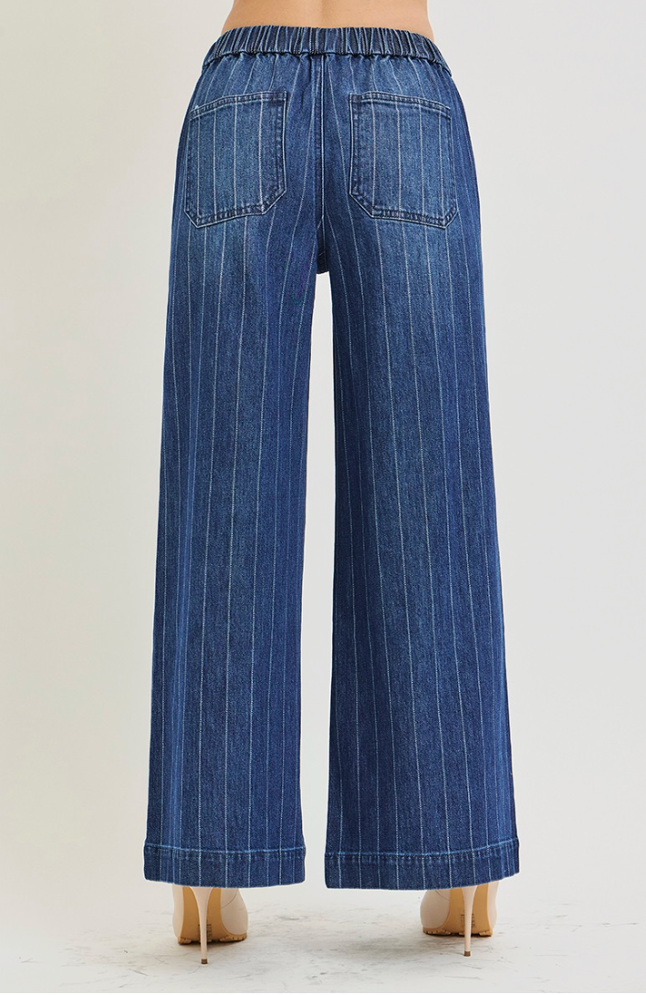JAMIE PINSTRIPE PULL ON JEANS (RISEN)