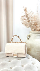 NEW ESTE' WOVEN HAND BAG (BEIGE)