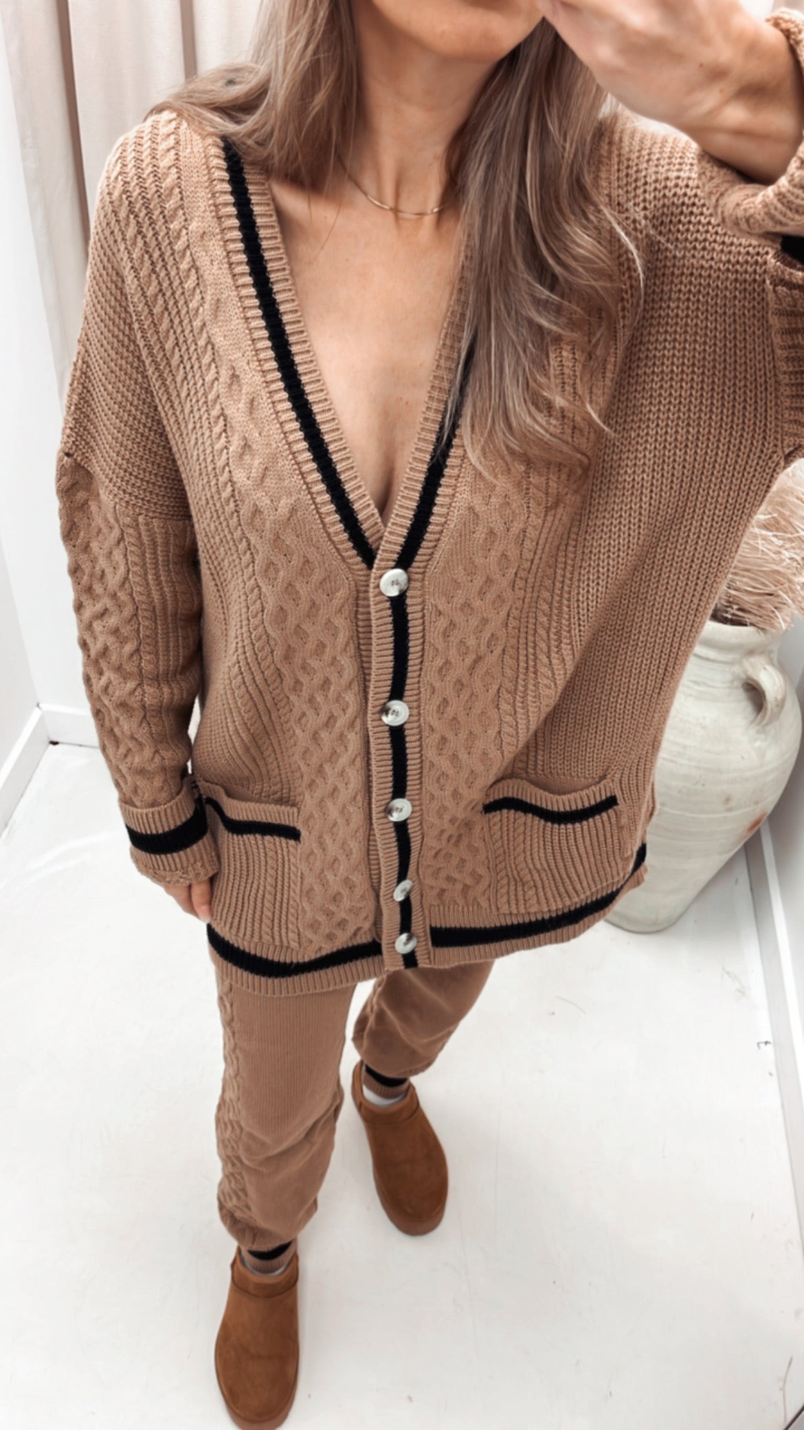 ISABELLE  KNIT LUX LOUNGE SET (CAMEL)
