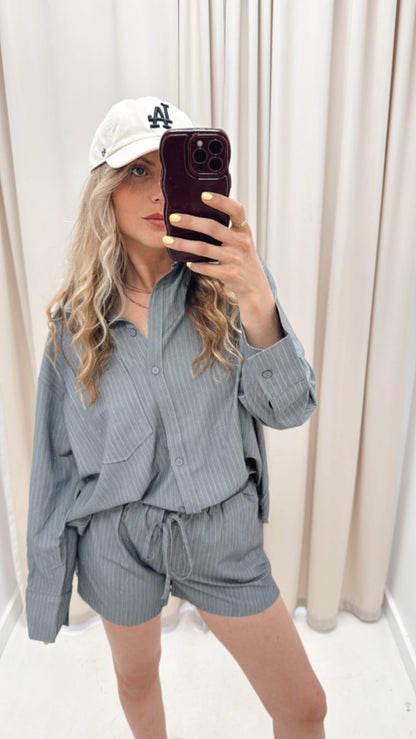 NEW QUIN TWO PIECE SHORT SET (CHARCOAL GREY)