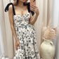 NEW DELLA FLORAL MIDI (BLACK\IVORY)
