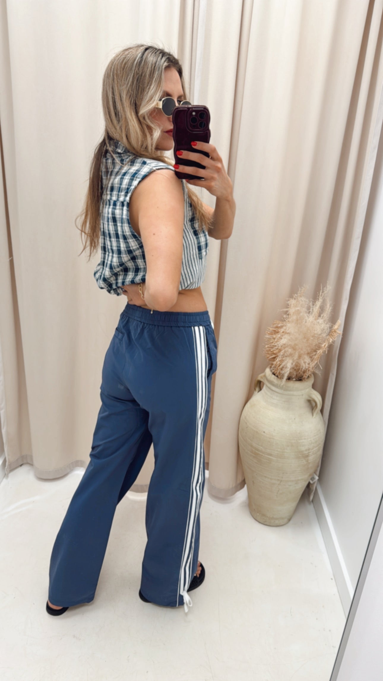 NEW CYRUS WIDE LEG TRACK PANT (BLUE)