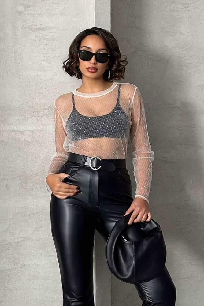 TULLE BLOUSE (STONE)