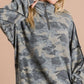 NEW MELISSA 1/4 ZIP UP TOP (CAMO)