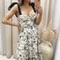NEW DELLA FLORAL MIDI (BLACK\IVORY)