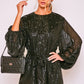 IVANKA BALLOON SEQUIN MINI DRESS (BLACK)