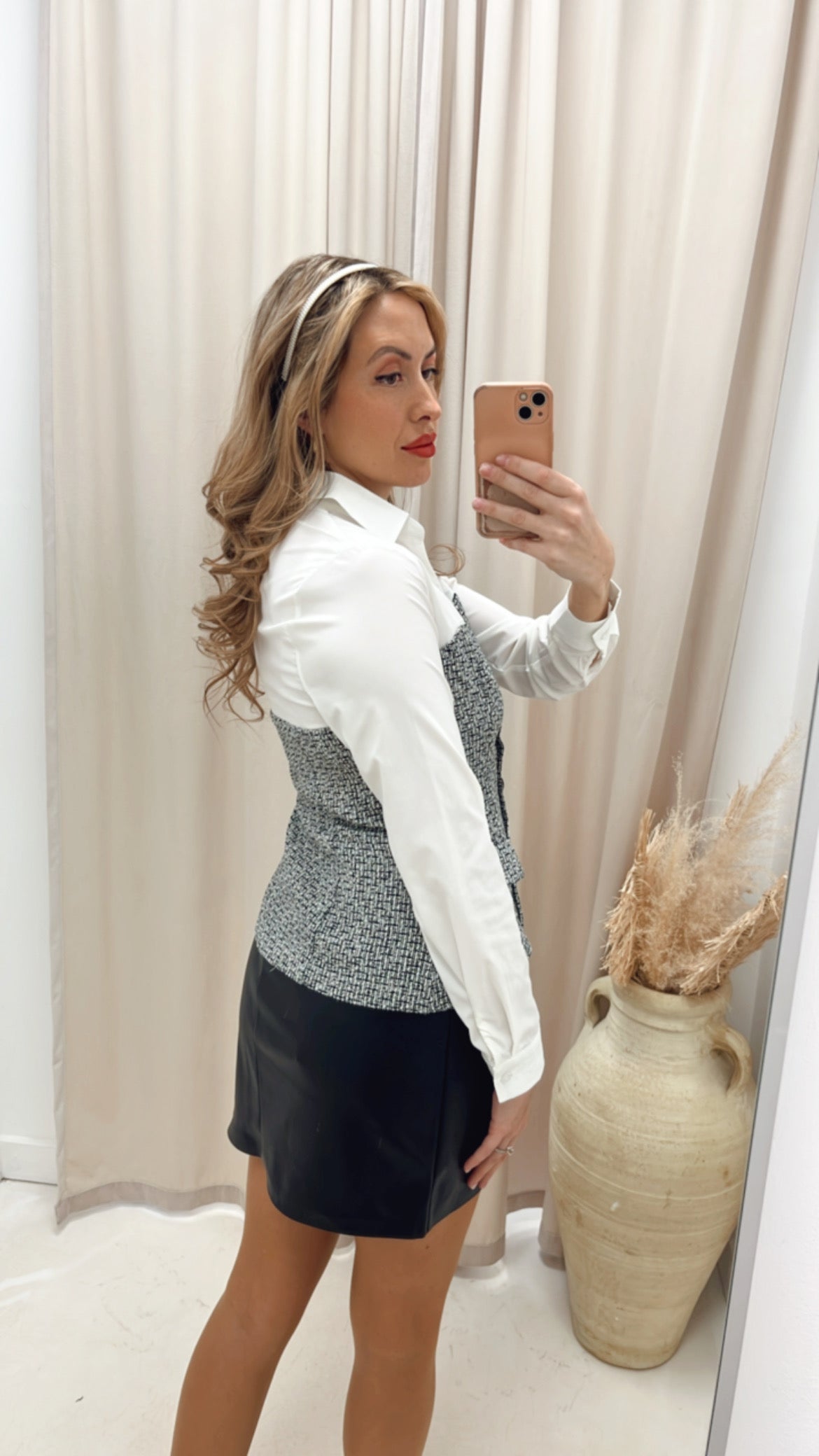 ALYSSA TWEED PEPLUM BLOUSE