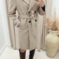 ANGELINA  DOUBLE BREASTED WRAP COAT  (OATMEAL)