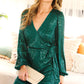NEW MONICA TIE WAIST SEQUIN MIDI (EMERALD)