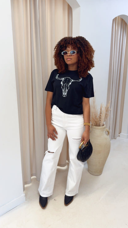 VINTAGE LONGHORN WESTERN GRAPHIC TOP