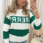 MERRY CHRISTMAS KNIT SWEATER (GREEN)