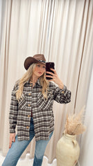 EVERYDAY PLAID SHACKET (BROWN)