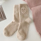 NEW ALIDA HEART EMBROIDERY FUZZY SOCKS