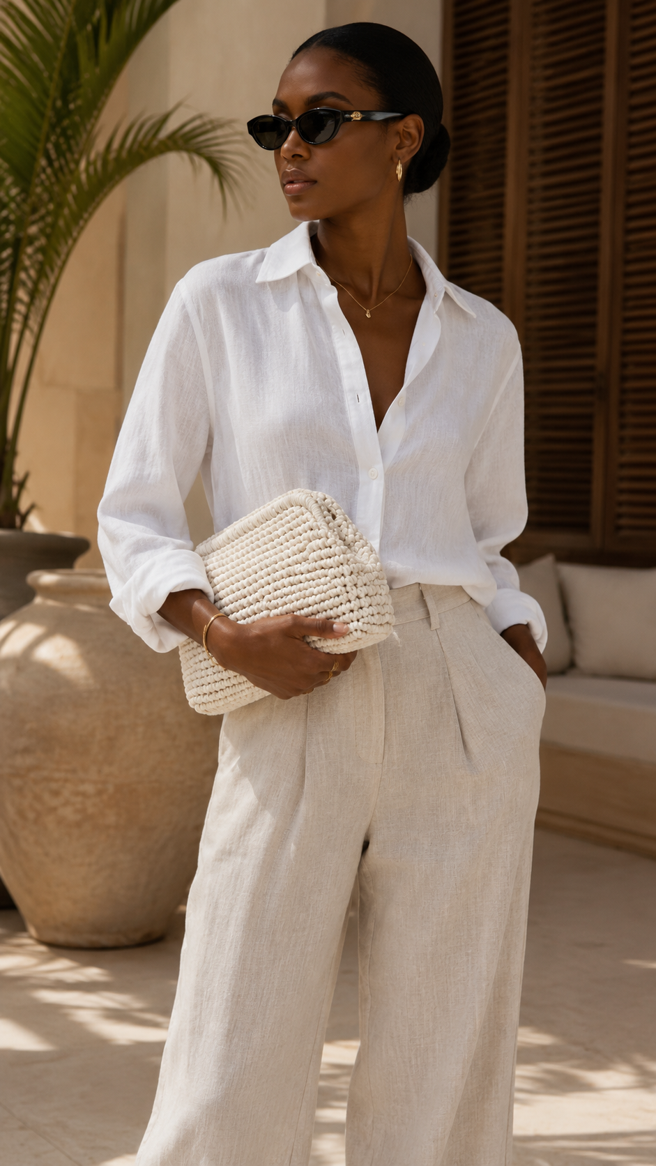 XL KNIT CLUTCH PURSE (IVORY)