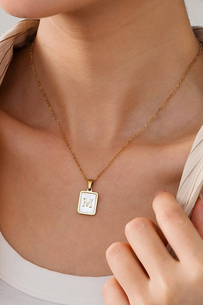 NEW INITIAL MOTHER OF PEARL NECKLACE | BEST SELLER