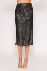 NEW DEMI SEQUIN SKIRT (BLACK)