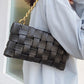 NEW BAYLA SOFT VEGAN LEATHER WOVEN WEAVED SHOULDER BAG (BLACK)