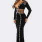 VELVET MESH RHINESTONE EMBELLISHED (BANJUL)