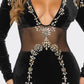 VELVET MESH RHINESTONE EMBELLISHED (BANJUL)