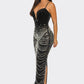 RHINESTONE EMBELLISHED CHAIN LIKE DRESS (BANJUL) BLACK