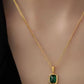 NEW EMERALD PENDENT NECKLACE (GOLD) | (TARNISH RESISTANT)