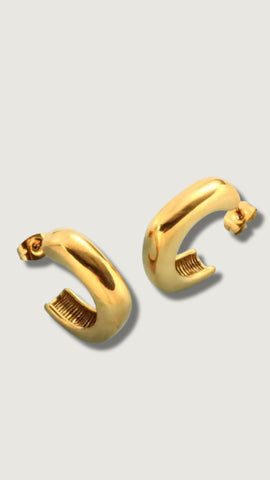 MEDIUM OBLONG HOOP EARRINGS | GOLD (TARNISH RESISTANT)