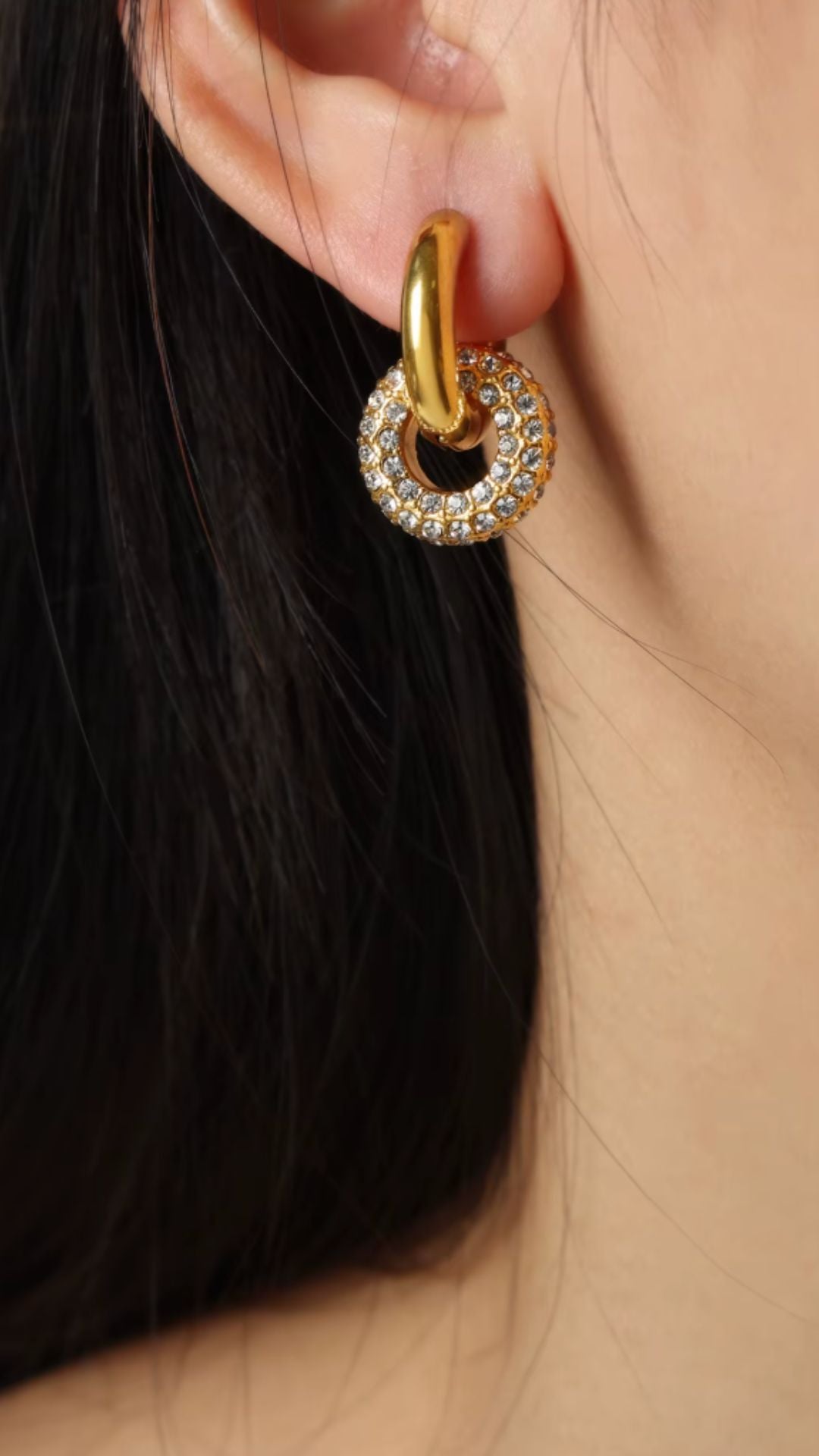 NEW DOUBLE HOOP EARRING (GOLD) | TARNISH RESISTANT