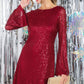 MELINA TIE BACK SEQUIN MINI DRESS (WINE)